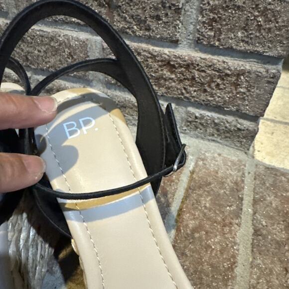 BP Ginny Espadrille Ankle Strap Wedge Sandal Women's Black Size 9 - Picture 16 of 16